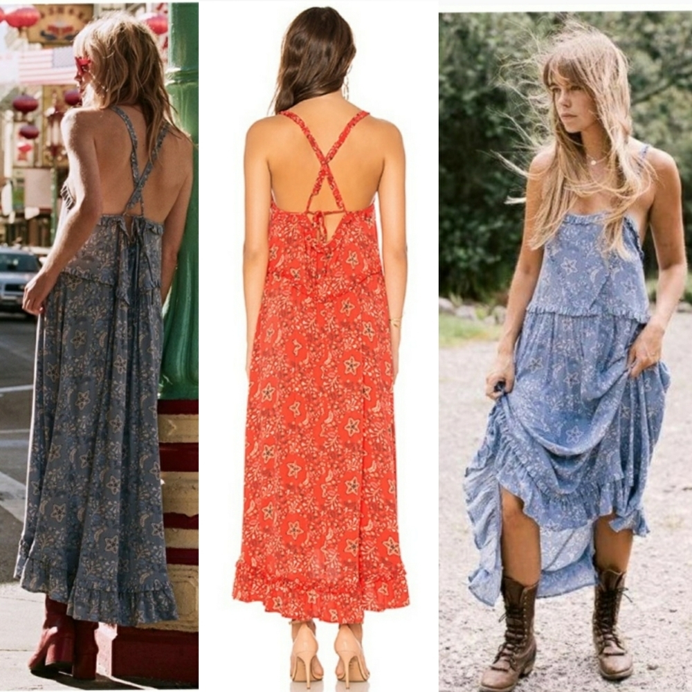 Wild Bloom Strappy Midi Dress Cream Spell Designs - Picture 13 of 16